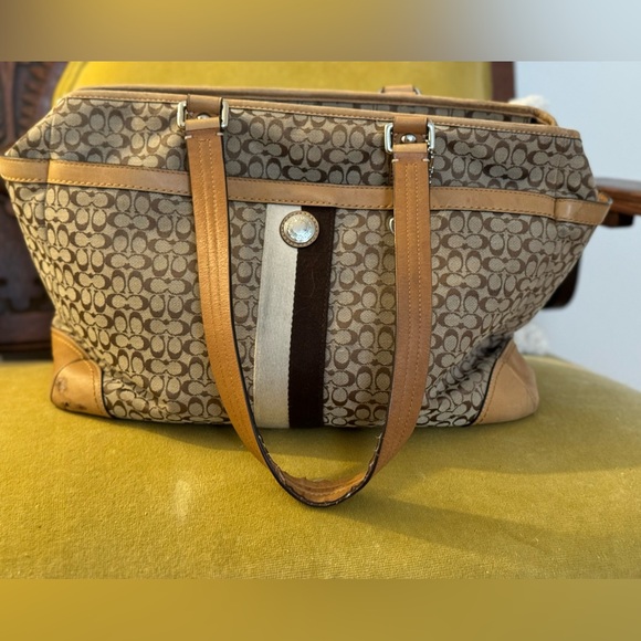 Handbags - Coach Voyager Signature Multifunction Tote Diaper Bag Fabric and Leather